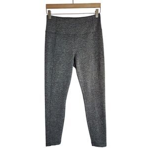 Athleta Leggings Women's Small Delancey Herringbone Yoga Workout Pants BlackGrey